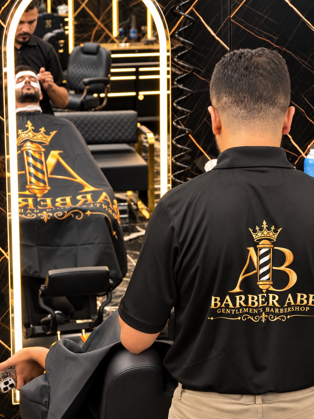 Barber portrait in shop